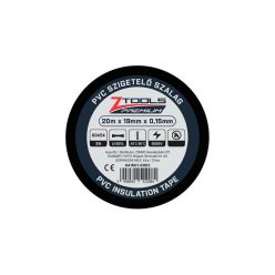 Z-TOOLS PVC szigetelőszalag Fekete 20mx19mm/0,15mm