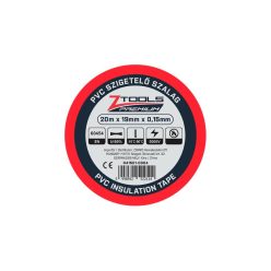 Z-TOOLS PVC szigetelőszalag Piros 20mx19mm/0,15mm