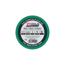 Z-TOOLS PVC szigetelőszalag Zöld 20mx19mm/0,15mm
