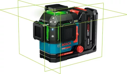 Bosch Expert EXLL18V-120-33CG+DK20+Lboxx+TP sík lézer (akku és töltő nélkül) L-Boxx-ban