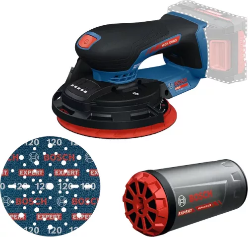 Bosch Expert EXEX18V-150-5 akkus excentercsiszoló (akku és töltő nélkül) kartondobozban