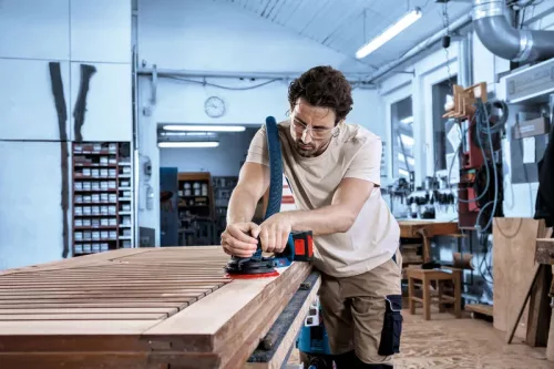 Bosch Expert EXEX18V-150-5 akkus excentercsiszoló (akku és töltő nélkül) kartondobozban