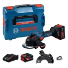 Bosch Expert EXWS18V-15S akkus sarokcsiszoló 125mm (2xEXBA18V-80 akkuval,  EXAL18V-160 töltővel) L-Boxx-ban