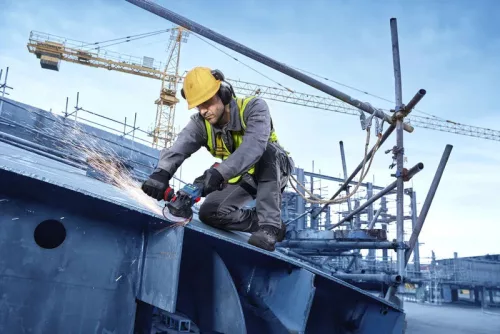 Bosch Expert EXWS18V-15S akkus sarokcsiszoló 125mm (2xEXBA18V-80 akkuval,  EXAL18V-160 töltővel) L-Boxx-ban