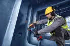 Bosch Expert EXWS18V-15S akkus sarokcsiszoló 125mm (2xEXBA18V-80 akkuval,  EXAL18V-160 töltővel) L-Boxx-ban