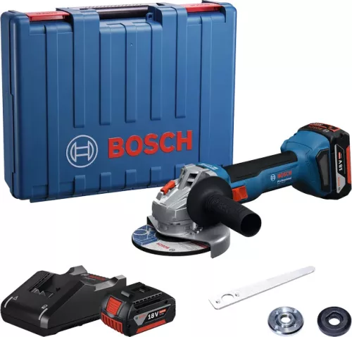 Bosch GWS 18V-8 Akkus Sarokcsiszoló (2x4,0 Ah akkuval; GAL 1840 töltővel; csiszolótárcsa 125mm)