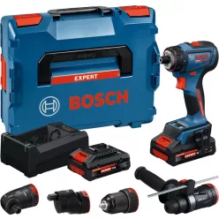   Bosch Expert EXSR18V-90FC akkus fúró-csavarozó (EXBA 2x4,0 Ah akkuval, GAL 12V/18V-80 töltővel, GFA 18-M, GFA 18-W, GFA 18-E, GFA 18-H, mélységütköző) L-Boxx-ban