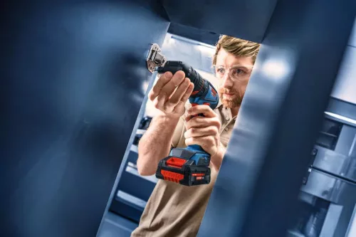 Bosch Expert EXSR18V-90FC akkus fúró-csavarozó (EXBA 2x4,0 Ah akkuval, GAL 12V/18V-80 töltővel, GFA 18-M, GFA 18-W, GFA 18-E, GFA 18-H, mélységütköző) L-Boxx-ban