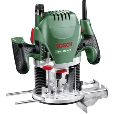   Bosch POF 1400 ACE Felsőmaró kofferben+6 részes marókészlet (1400W/6-8mm)