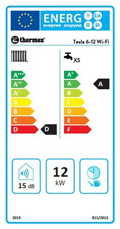 Thermex Tesla WiFi 12kW elektromos kazán központi fűtéshez és indirekt HMV tartállyal kiegészítve