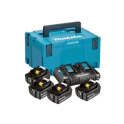   Makita 4db BL1850B Akku + DC18RD töltő makpac kofferben (197626-8)