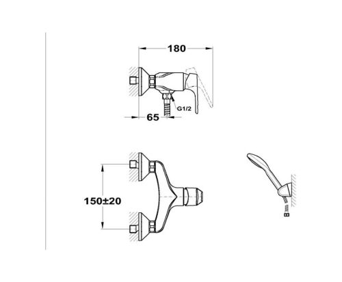 Mofém Junior Evo Zuhany csaptelep zuhanyszett nélkül (153-0047-10)