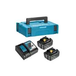   Makita 2 db BL1850B akku 18V 5,0Ah + DC18RC szimpla töltő Makpac kofferben (197624-2)