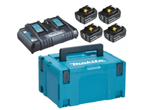 Makita 18V LXT Li-ion 4x6,0Ah akku + DC18RD töltő készlet + MAKPAC