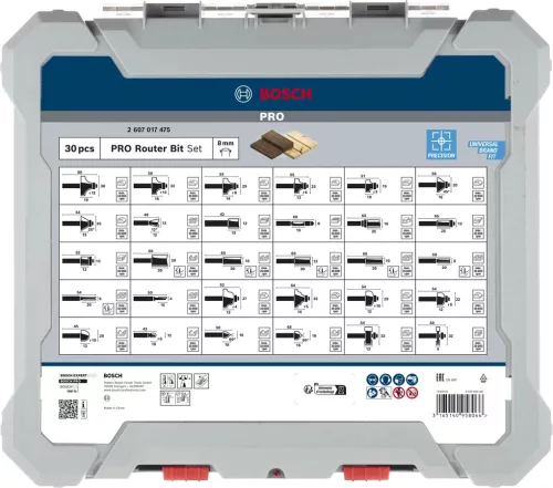 Bosch PRO alakmaróbetét, vegyes készlet, szár 8 mm, 30 részes (2607017475)