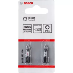 Bosch PRO Pozidriv ütvecsavarozó fej, PZ1, 25 mm, 2 db