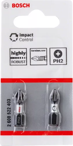 Bosch PRO Phillips ütvecsavarozó fej, PH2, 25 mm, 2 db