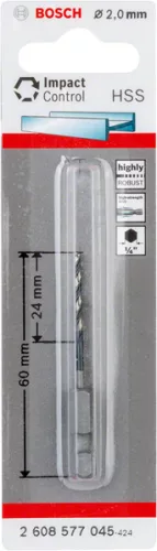 Bosch PRO HSS Impact Control fémfúró 1/4" o 2,0 mm