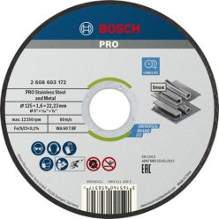   Bosch PRO Stainless Steel and Metal vágótárcsa WA 60 T BF 125x1,6x22,23 mm