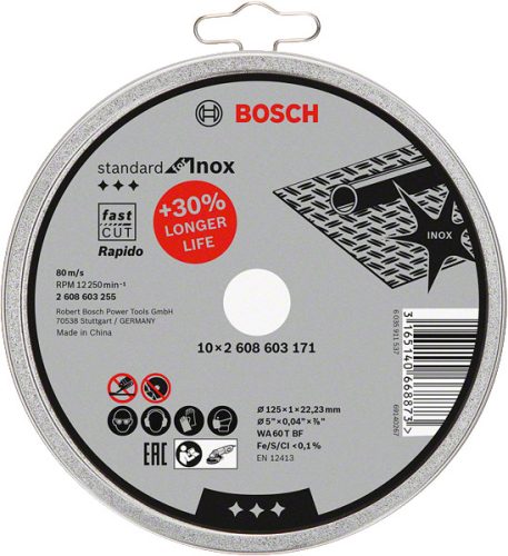 Bosch PRO Stainless Steel and Metal vágótárcsa WA 60 T BF (fémdobozban)