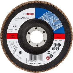   Bosch X431 P40 legyezőtárcsa fémhez, kúpos, üvegszövet alátéttányér, Alox