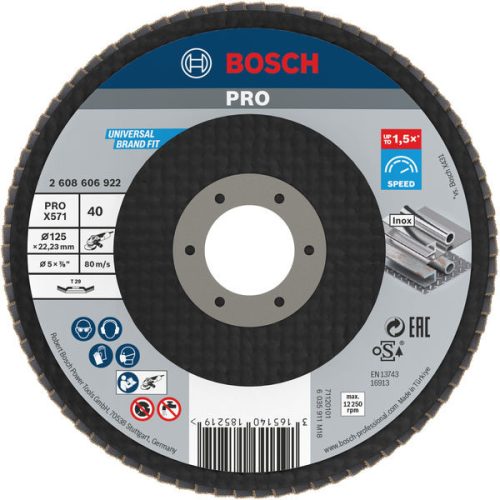 Bosch PRO X571 legyezőtárcsa, 125 mm, G40
