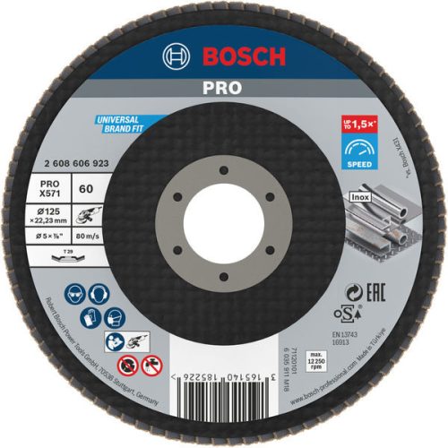 Bosch PRO X571 legyezőtárcsa, 125 mm, G60