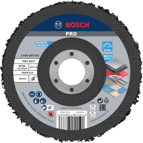 Bosch PRO N377 Multi Material tisztítókorong, 125 mm, 22,23 mm