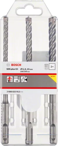 Bosch PRO SDS plus-5X kalapácsfúrószár-készlet, 6 / 8 / 10 mm, 3 részes