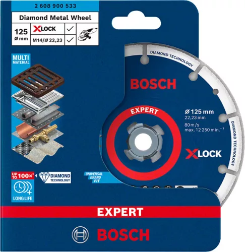 Bosch EXPERT X-LOCK fémvágó gyémánt vágótárcsa 125 mm