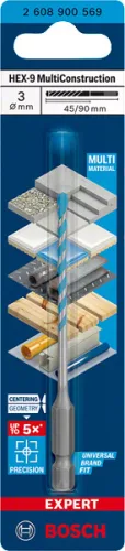 Bosch EXPERT HEX-9 Multi Construction többcélú fúró o 3,0 mm, 1/4"