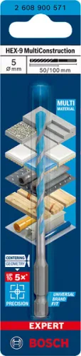 Bosch EXPERT HEX-9 Multi Construction többcélú fúró o 5,0 mm, 1/4"