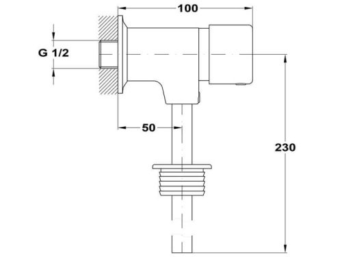 Mofém pisuar Öblítő Szelep automata (166-0009-00)