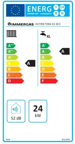 Immergas Victrix Tera V3 28 EU Fali kondenzációs kombi gázkazán (3.036978)