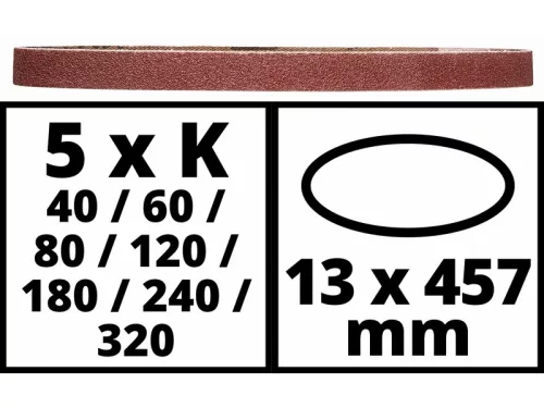 Csiszolószalag szett 13x457, 35tlg.