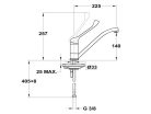 Mofém JUNIOR EVO Orvosi Mosogató Csaptelep álló, forgatható kifolyócsővel: 225mm (46.913.32.00)
