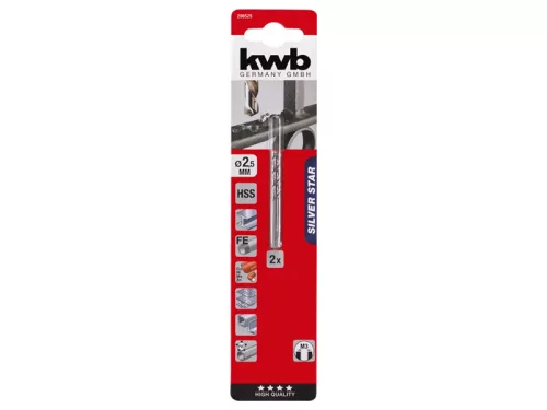 KWB EXPERT HSS-G SILVER STAR spirálfúrószár 2,5 mm