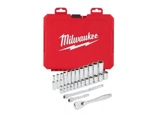 Milwaukee 28 részes 1/4" racsnis dugókulcs készlet metrikus méret (4932464943)