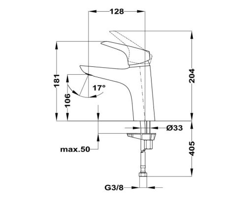 Mofém Flow mosdó csaptelep L leeresztő szelep nélkül (51.386.28.50)