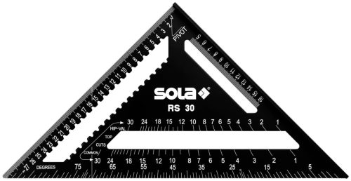 Sola RS 30 Szögmérős ácsderékszög 30 cm, fekete, festett