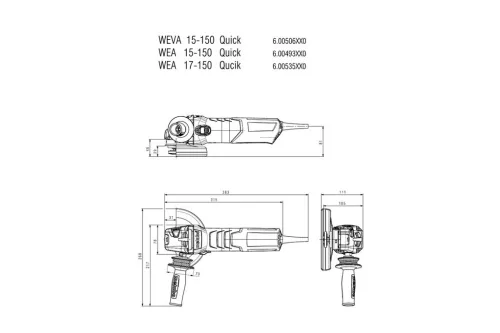 Metabo WEA 17-150 Quick Sarokcsiszoló 1700W 150mm karton dobozban (600535000)