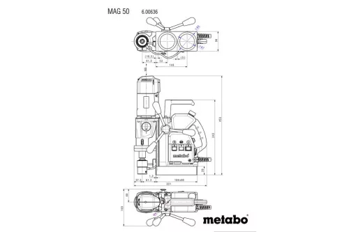 Metabo MAG 50 Mágneses magfúrógép (600636500)