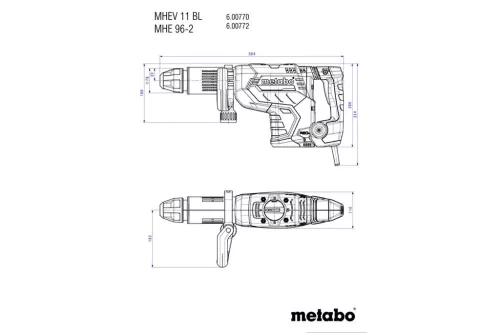 Metabo MHEV 11 BL Vésőkalapács SDS-max 1500W 18J műanyag hordtáskában (600770500)