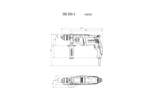 Metabo SBE 850-2 Ütvefúró 850W műanyag hordtáskában (600782500)