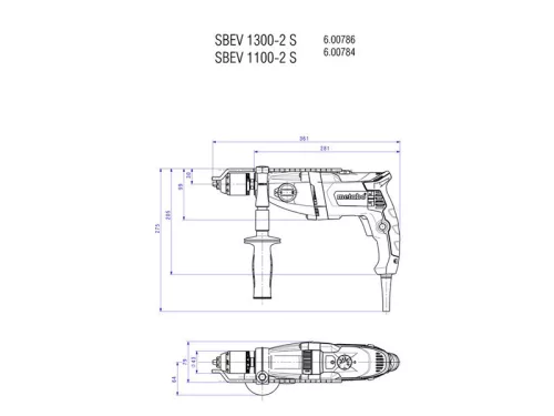 Metabo SBEV 1300-2 S Ütvefúrógép 1300W 44Nm metaBOX 145 L kofferben (600786500)