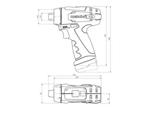 Metabo PowerMaxx BS Basic Akkus Fúrócsavarozó 12V 2x2,0Ah 34Nm (600984000)