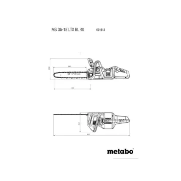   Metabo MS 36-18 LTX BL 40 Akkus Láncfűrész 18V 40cm (601613850) (Akku és töltő nélkül)