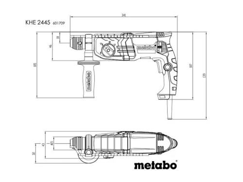 Metabo KHE 2445 Kombikalapács 800W 2,4J műanyag hordtáskában (601709500)