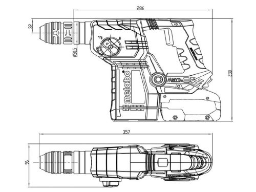 Metabo KH 18 LTX BL 24 Q Set ISA Akkus SDS-Plus Kombikalapács 18V 2,2J (601714900)(Akku és töltő nélkül)