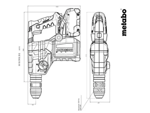 Metabo KH 18 LTX BL 28 Q Akkus SDS-Plus kombikalapács 18V 3J (601715840)(Akku és töltő nélkül)